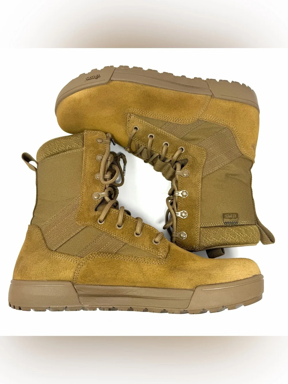 Lems Shoes Men’s Tactical Pro Tall Combat Boots Sz 13 Coyote Brown Vibram GUC